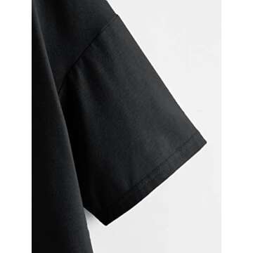 SAFRISIOR Women Oversized Graphic Print T-Shirt Crewneck Short Sleeve Tee Blouse Casual Shirt Top 90s Girls Black