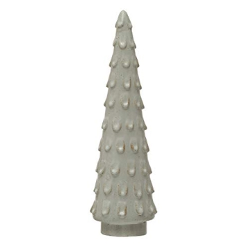 Unique White Stoneware Tree Holiday Decor Reactive Glaze
