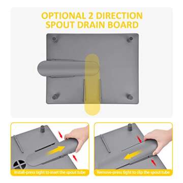 Dish Drying Rack for Kitchen Counter, 304 Stainless Steel Dish Rack, Multifunction Dish Drainer, Dish Strainer with Cup Holder,Dish Drainer Rack with Cutlery Holder, Kitchen Plate Rack Standard Size