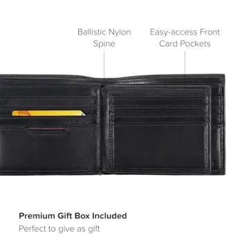 TUMI Bifold Leather Wallet with RFID Blocking