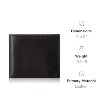 TUMI Bifold Leather Wallet with RFID Blocking