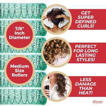 Annie 7/8" Wire Mesh Hair Rollers - 12 Pcs.