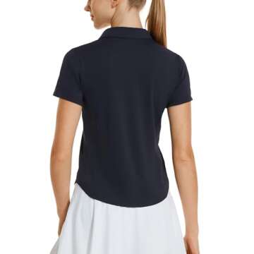 HODOSPORTS Women's Golf Polo Shirts Short Sleeve Collared V Neck Tennis Tops Shirt Quick Dry Fit UPF...