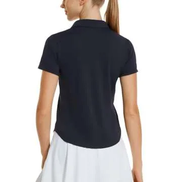 HODOSPORTS Women's Golf Polo Shirts Short Sleeve Collared V Neck Tennis Tops Shirt Quick Dry Fit UPF...