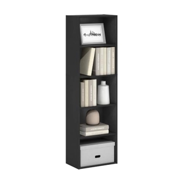Furinno Luder 5-Tier Blackwood Bookcase Storage Shelves