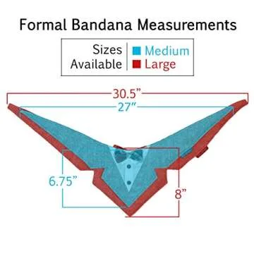 Tail Trends Formal Dog Wedding Bandana with Gold Ribbon Bow Tie (L)