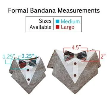 Tail Trends Formal Dog Wedding Bandana with Gold Ribbon Bow Tie (L)