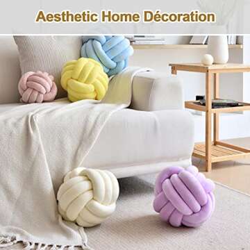 ZAKUN Knot Pillow Ball, Soft Round Throw Pillow Cushion Home Decorative Ball Pillows, Handmade Plush...