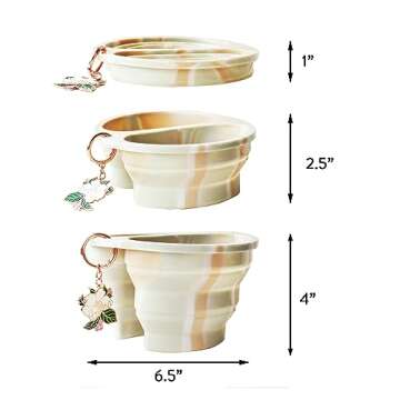 Paint Brush Cleaner Rinse Cup w/2 Wells | Silicone Collapsible Paint Water Cup w/Carabiner | Stain Resistant Paint Brush Washer | Paint Brush Rinser Paint Brush Cleaner | Compact Paintbrush Cleaner