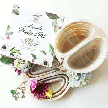 Collapsible Paint Brush Cleaner with Dual Wells for Artists