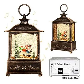 Christmas Decorations Christmas Lantern,Music Christmas Snow Globe Lantern Christmas Water Lantern Snow Globe Xmas Gifts Christmas Decorations Indoor and Charming Gifts