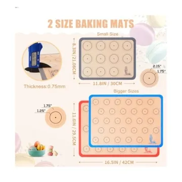 Colorful Non-Stick Silicone Baking Mats Set for Cookies