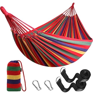 Anyoo Garden Cotton Hammock Comfort Up to 660lbs Portable