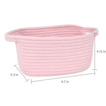ABenkle Small Storage Basket, Mini Basket, Cute Tiny Cotton Rope Woven Basket,Shelf Basket, Boho Dec...