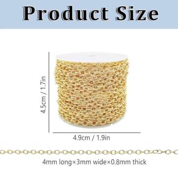 60 Feet Metal Iron Necklace Chains 3mm Bulk Curb Link Chain for Jewelry Making DIY Craft Supplies (S...