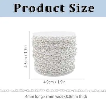 60 Feet Metal Iron Necklace Chains 3mm Bulk Curb Link Chain for Jewelry Making DIY Craft Supplies (Silver and Gold)