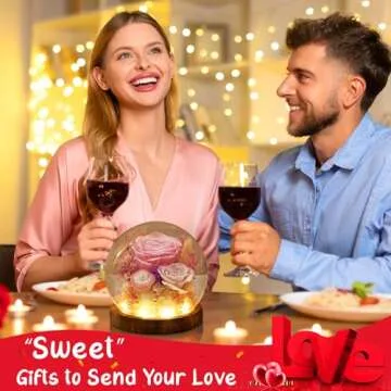 ORRPTSNC Gifts for Women Mom Grandma Flowers for Delivery Prime Preserved Flowers in Glass Dome with LED Light, Pink Roses Gifts on Birthday, Christmas, Valentines Day for Girls, Wife, Friends (Pink)