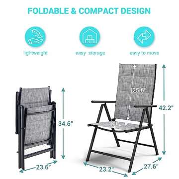 UDPATIO Folding Dining Chairs - Comfortable Outdoor Seating