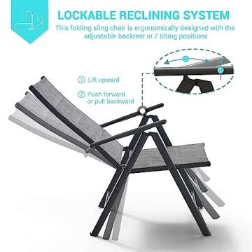 UDPATIO Folding Dining Chairs - Comfortable Outdoor Seating