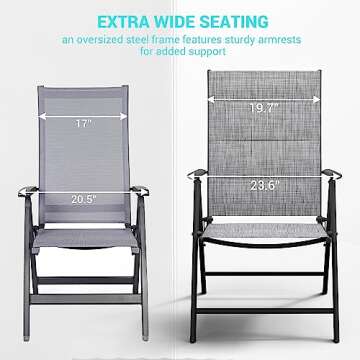 UDPATIO Folding Dining Chairs - Comfortable Outdoor Seating