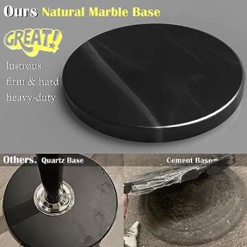 Kertnic Metal Coat Rack Stand with Natural Marble Base, Free Standing Hall Tree with 12 Hooks for Hanging Scarf, Bag, Jacket, Home Entry-way Hat Hanger Organizer (Black)