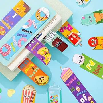 Fainne Scented Bookmarks for Kid Fruit Scratch and Sniff Bookmarks Fun Bookmarks Classroom Bookmark Colorful Chocolate Popcorn Donut Dessert Bookmark Teenager School Office Home, 12 Style(36 Pieces)