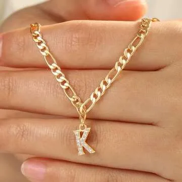 Turandoss Gold Initial Necklace for Women - 18K Layered Jewelry