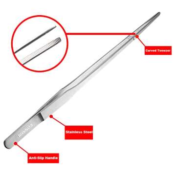 EONMIR Stainless Steel Feeding Tongs for Reptiles and Aquatics