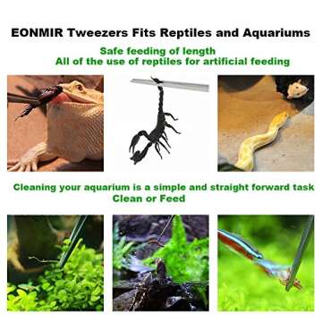 EONMIR Stainless Steel Feeding Tongs for Reptiles and Aquatics