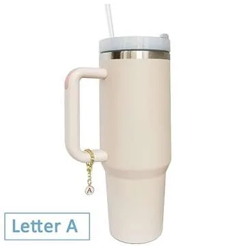 Wabogove Letter Charm Accessories for Stanley Cup 2PCS Initial Name ID Personalized Handle Charm for Stanley Tumbler (A)