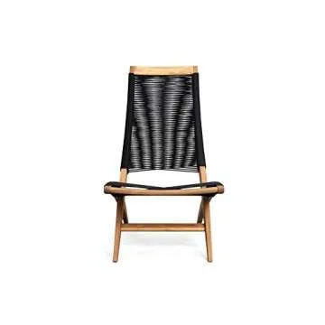 Patio Sense 63364 Lisa Modern Lounge Chair Natural Wood Finish Mid Century Modern Wooden Chair Living Room Bedroom Patio Porch Lawn Poolside Backyard Indoors & Outdoors - Acacia Wood
