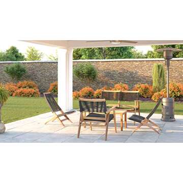 Patio Sense 63364 Lisa Modern Lounge Chair Natural Wood Finish Mid Century Modern Wooden Chair Living Room Bedroom Patio Porch Lawn Poolside Backyard Indoors & Outdoors - Acacia Wood