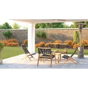 Patio Sense 63364 Lisa Modern Lounge Chair Natural Wood Finish Mid Century Modern Wooden Chair Living Room Bedroom Patio Porch Lawn Poolside Backyard Indoors & Outdoors - Acacia Wood