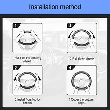 Leather Car Steering Wheel Cover, Elastic, Breathable Anti-Slip, Universal 15 inch, Steering Wheel Cover for Men Women (Beige)