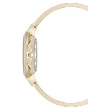 Anne Klein Women's Lab Grown Diamond Accented Bangle Watch and Bracelet Set, AK/5142