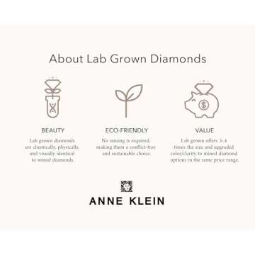 Anne Klein Women's Lab Grown Diamond Accented Bangle Watch and Bracelet Set, AK/5142