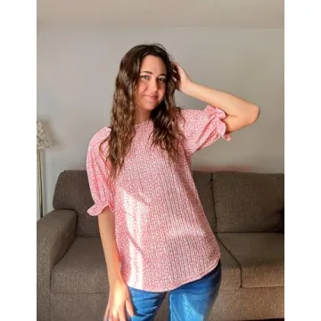 Zeagoo Floral Printed Short Sleeve Blouse - Trendy Women's Tops