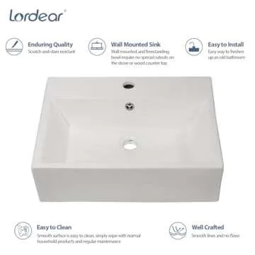 Modern Sleek Bathroom Sink by Lordear Elegant Design