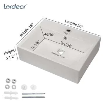 Modern Sleek Bathroom Sink by Lordear Elegant Design