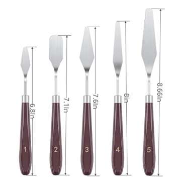 5 PCS Stainless Steel Painting Knives Set - Palette Knife for Oil & Acrylic Painting