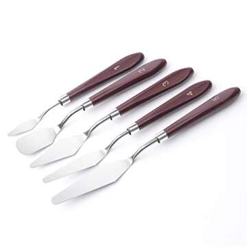 5 PCS Stainless Steel Painting Knives Set for Artists
