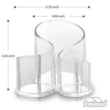 PMLAND Large Wavy Acrylic Makeup Brush and Cosmetic Holder - Organize Your Beauty Essentials