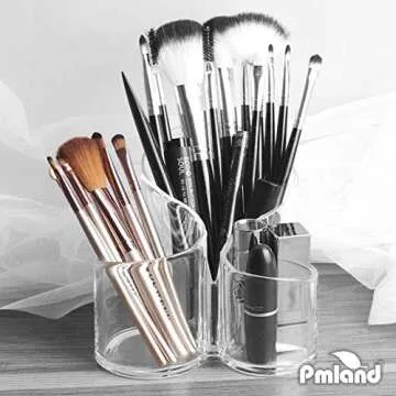 Stylish PMLAND Acrylic Makeup Brush Organizer - Durable & Elegant