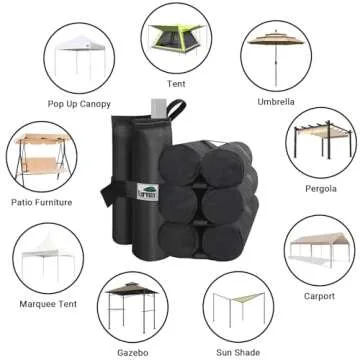 Eurmax USA Weight Bags for Pop up Canopy Outdoor Shelter,Gazebo Instant shelter Leg Canopy Weights, Sand Bags, Set of 4(Black)