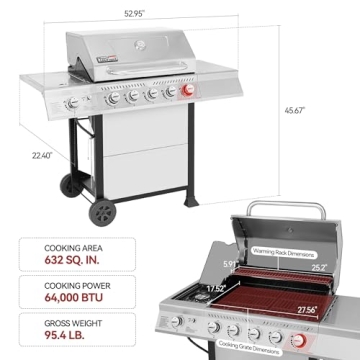 Royal Gourmet 5-Burner Propane Gas Grill