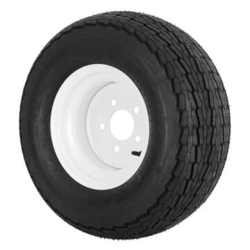 YUANXING 20.5x8-10 Trailer Tires on Rim - 5 Lug on 4-1/2" white Wheel - Load Range E,10PR, Set of 2