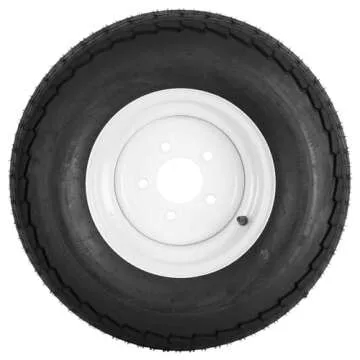 YUANXING 20.5x8-10 Trailer Tires on Rim - 5 Lug on 4-1/2" white Wheel - Load Range E,10PR, Set of 2