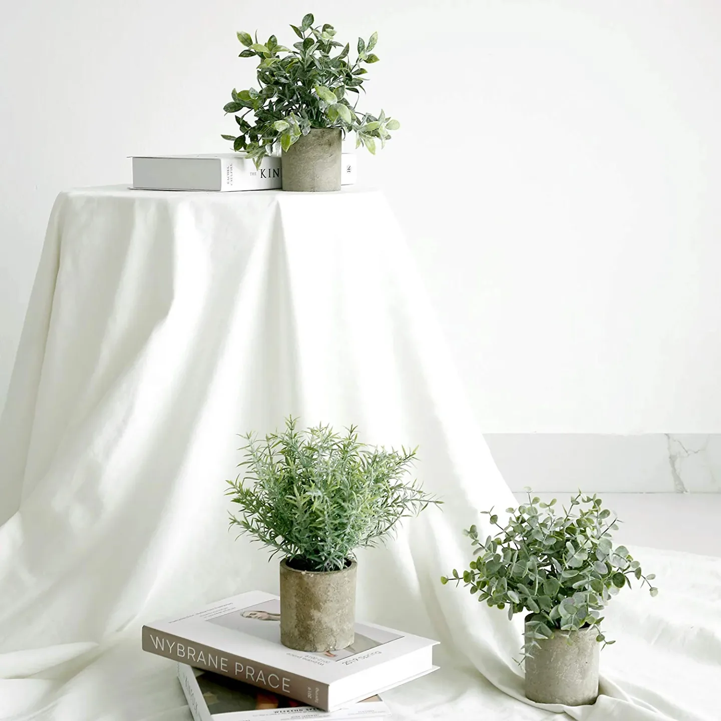 Gleenwave Eucalyptus Mini Fake Plants for Home Decor