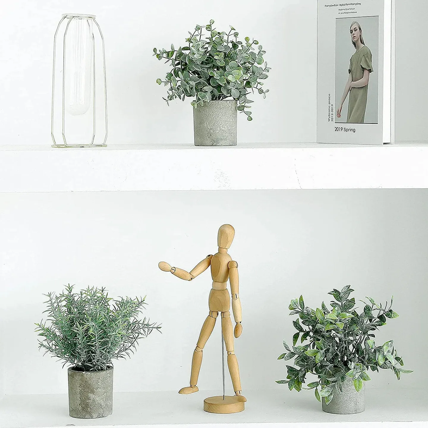 Gleenwave Eucalyptus Mini Fake Plants for Home Decor