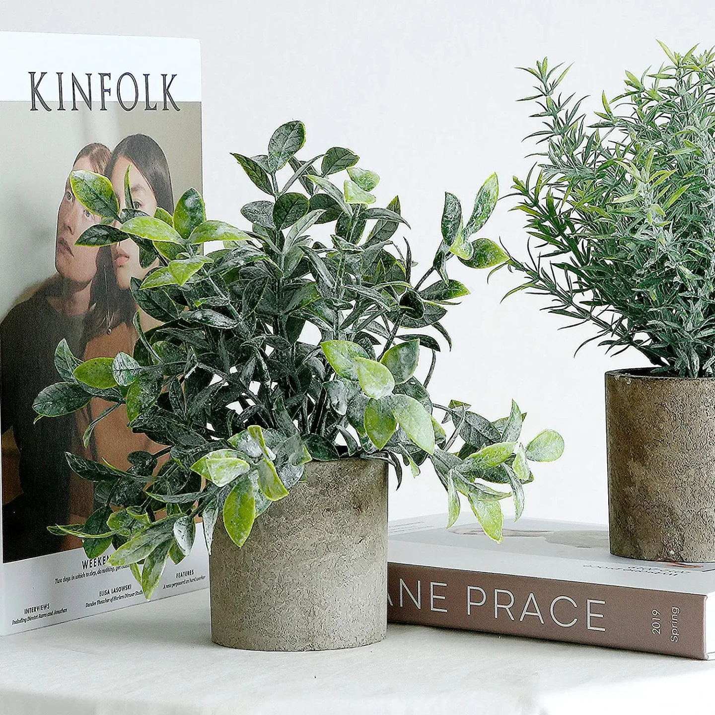Gleenwave Eucalyptus Mini Fake Plants for Home Decor